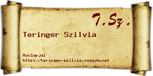Teringer Szilvia névjegykártya