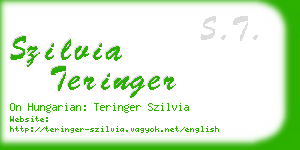 szilvia teringer business card